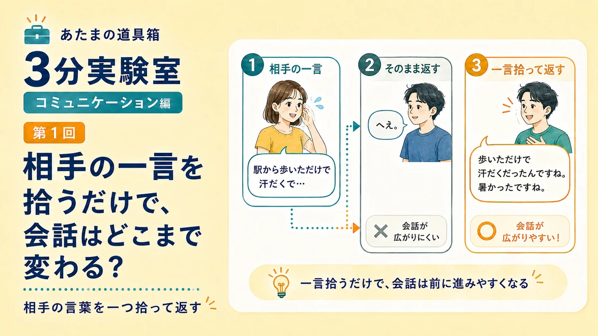 相手の一言を拾うだけで、会話はどこまで変わる？