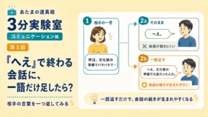 「へえ」で終わる会話に、一語だけ足したら？