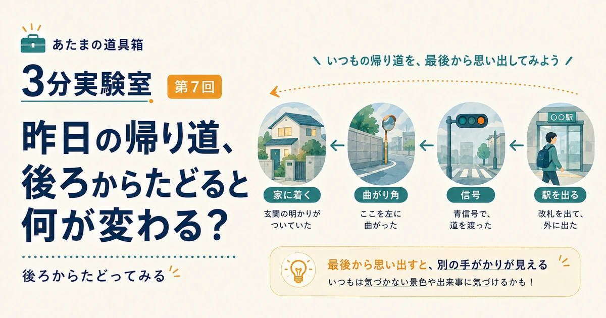 第7回|昨日の帰り道、後ろからたどると何が変わる?
