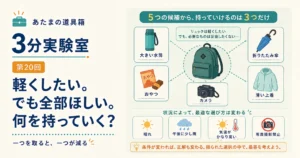 第20回｜軽くしたい。でも全部ほしい。何を持っていく？