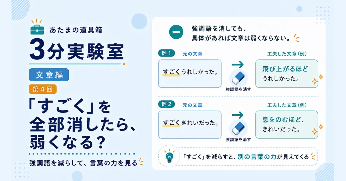 第4回｜「すごく」を全部消したら、弱くなる？