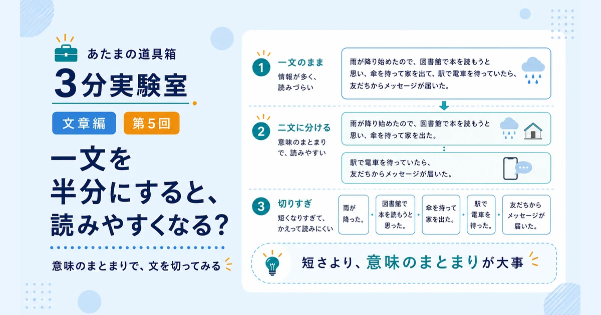 第5回｜一文を半分にすると、読みやすくなる？