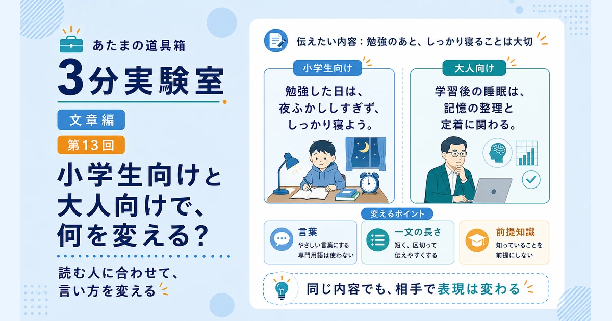 第13回|小学生向けと大人向けで、何を変える?