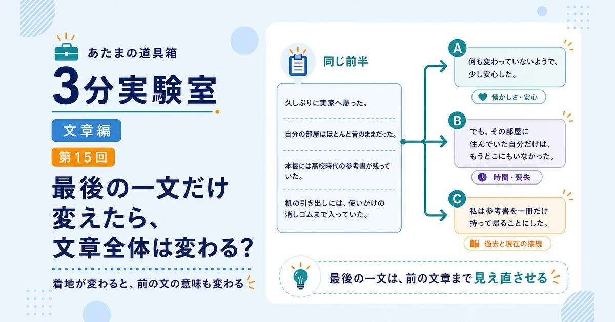 第15回｜最後の一文だけ変えたら、文章全体は変わる？