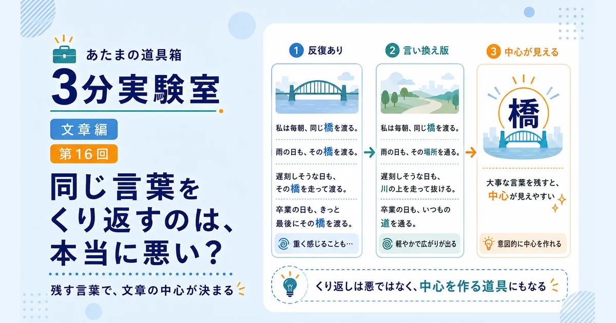 第16回｜同じ言葉をくり返すのは、本当に悪い？