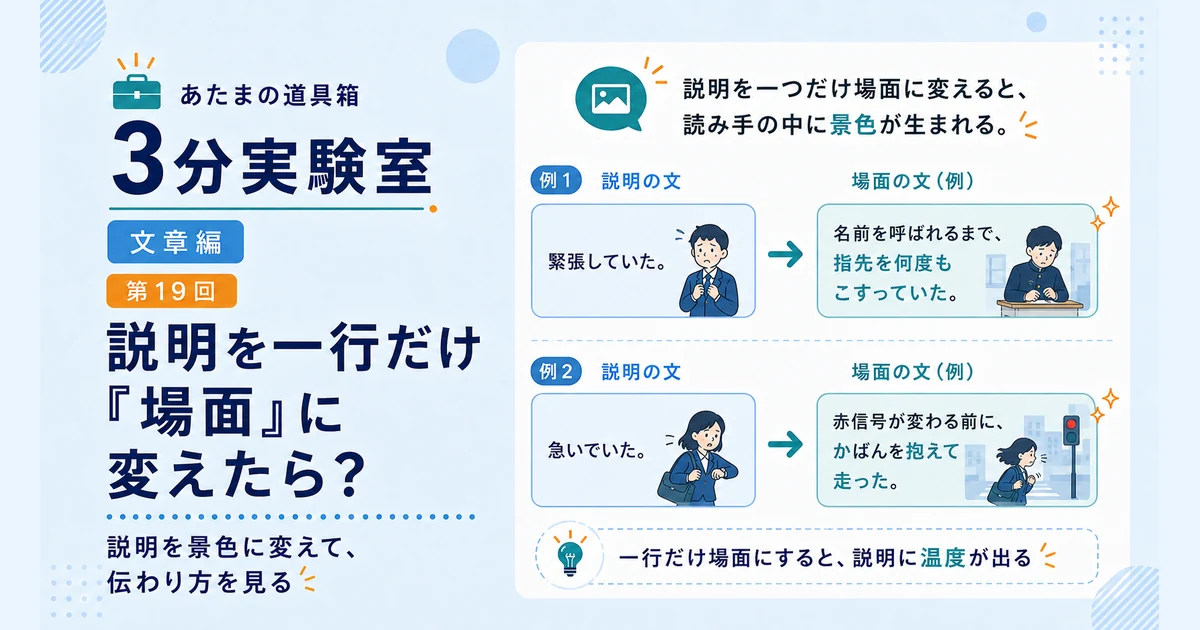 第19回｜説明を一行だけ「場面」に変えたら？