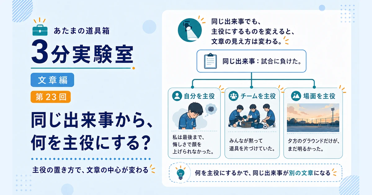 第23回｜同じ出来事から、何を主役にする？