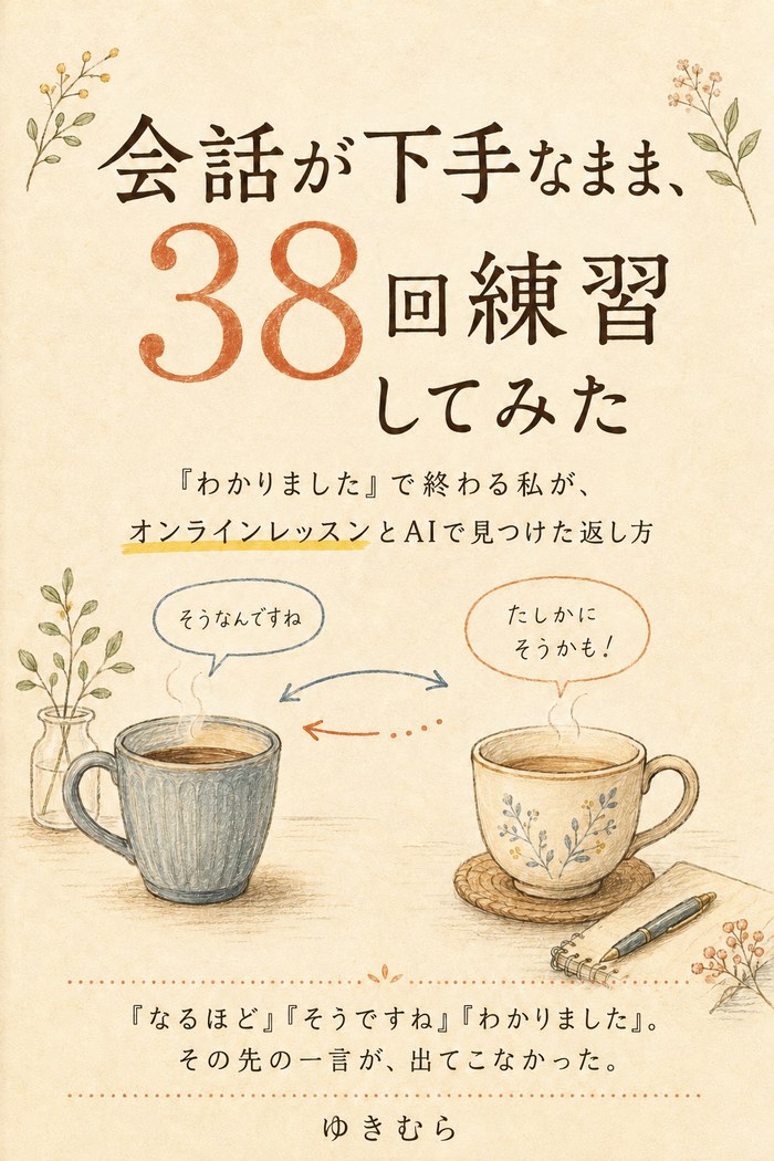 『会話が下手なまま、38回練習してみた』表紙