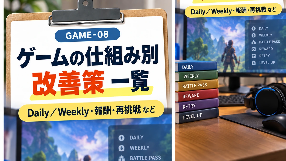 ゲームをやめにくくする仕組み別・改善策一覧｜何を変えるかを間違えないために