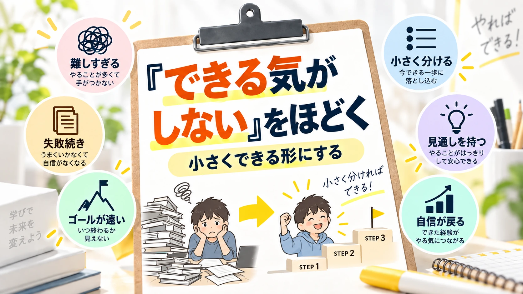 「できる気がしない」子に何をする？｜4つの原因別に改善策を考える