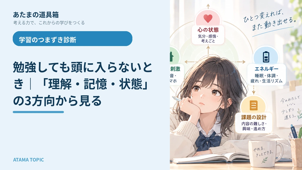 勉強しても頭に入らないとき｜「理解・記憶・状態」の3方向から見る