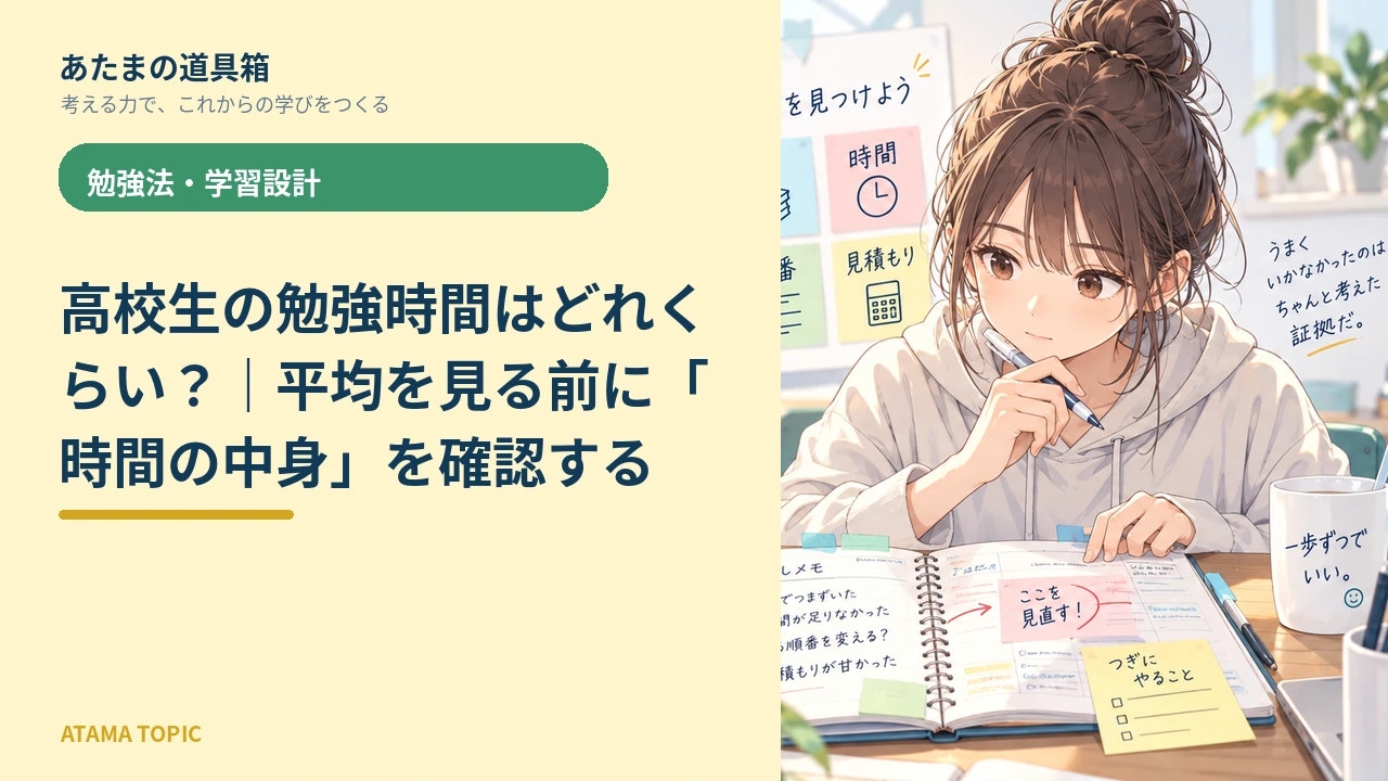 高校生の勉強時間はどれくらい？｜平均を見る前に「時間の中身」を確認する