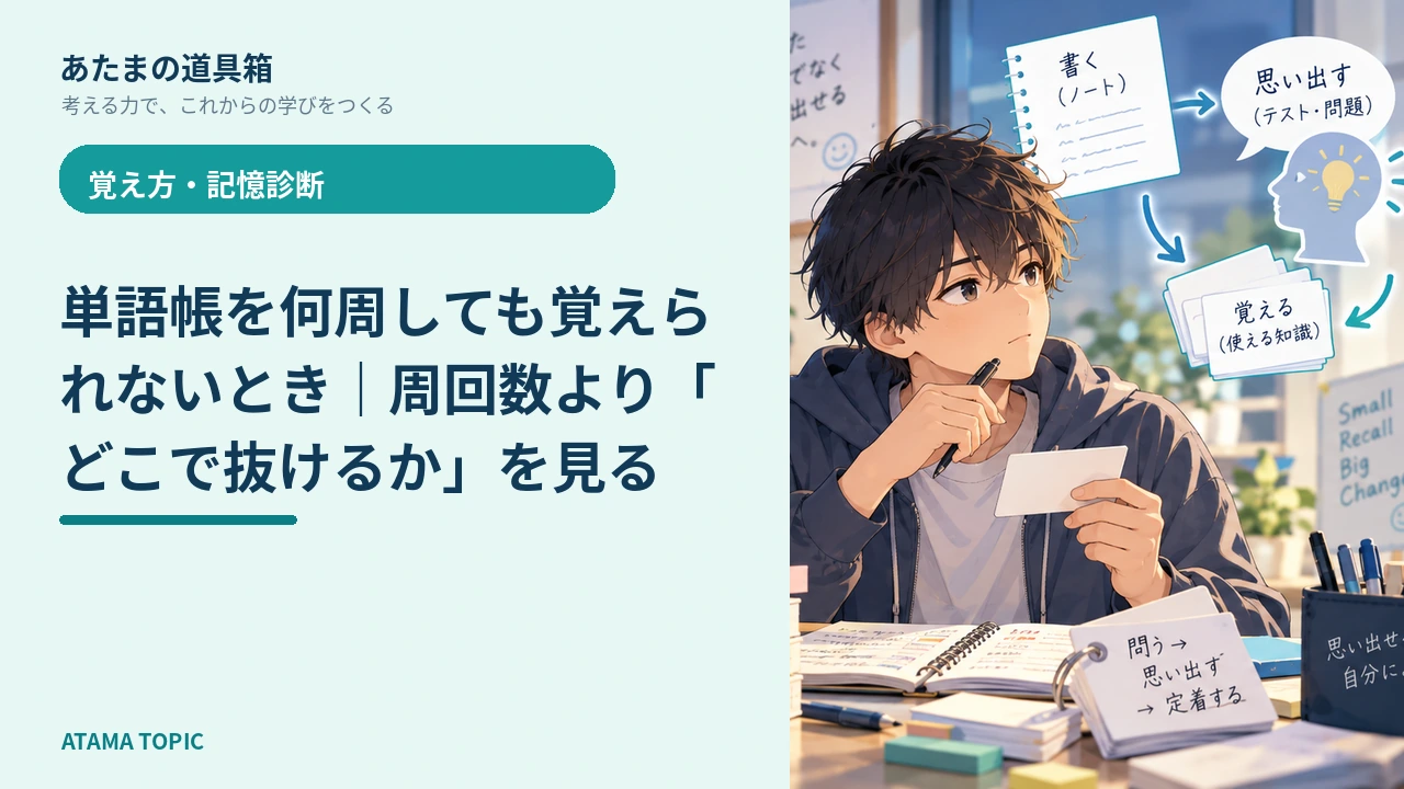 単語帳を何周しても覚えられないとき｜周回数より「どこで抜けるか」を見る