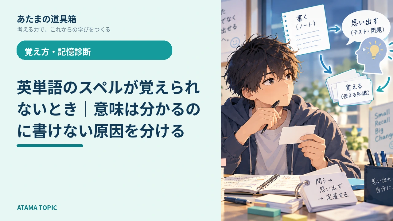 英単語のスペルが覚えられないとき|意味は分かるのに書けない原因を分ける