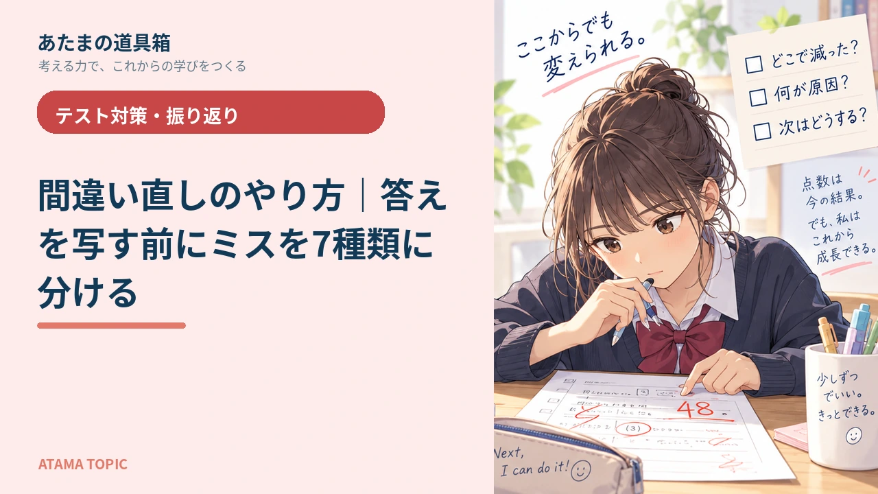 間違い直しのやり方｜答えを写す前にミスを7種類に分ける