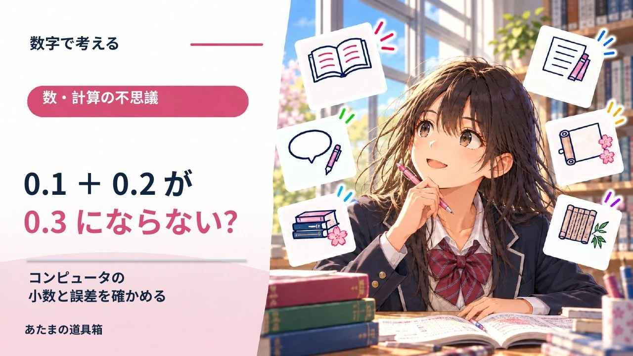 0.1＋0.2が0.3にならないことがあるのはなぜ？ コンピュータの小数と誤差を確かめる
