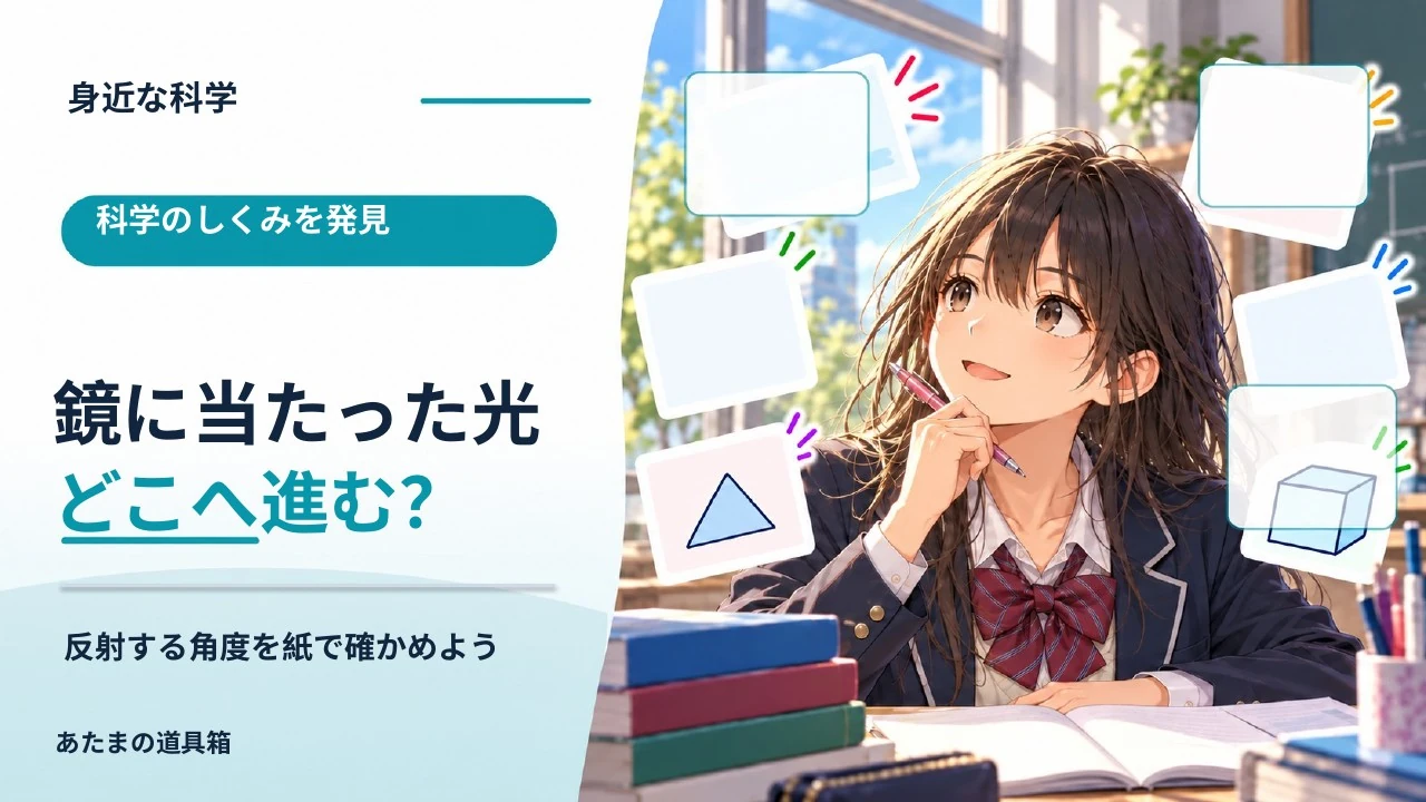 鏡に当たった光はどこへ進む？ 反射する角度を紙で確かめよう