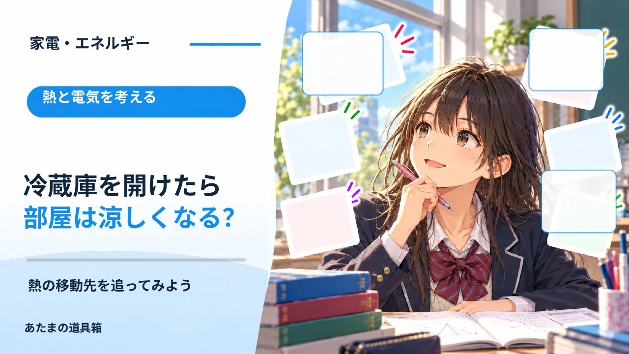 冷蔵庫の扉を開けたら部屋は涼しくなる？ 熱の移動先を追ってみよう