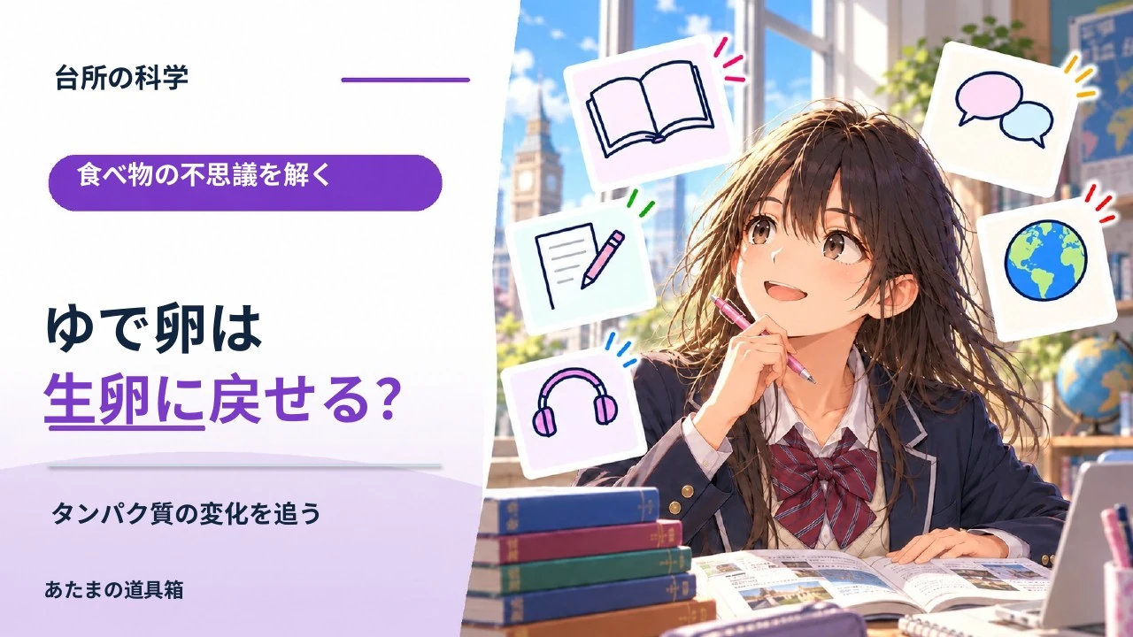 ゆで卵は冷やしても生卵に戻らない？ タンパク質の変化を追う