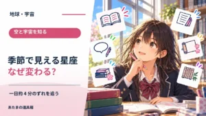 同じ時刻なのに見える星座が季節で変わるのはなぜ？ 一日約4分のずれを追う