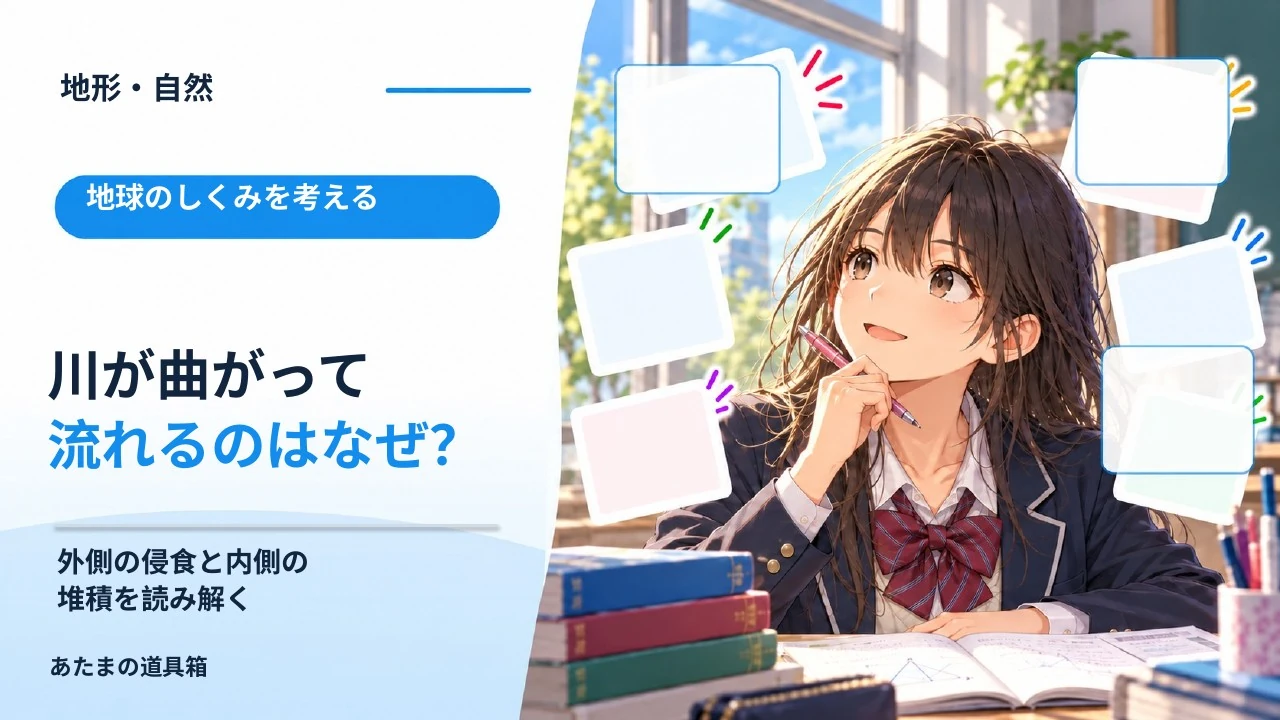 川はなぜまっすぐ流れず曲がる？ 外側の侵食と内側の堆積を読み解く