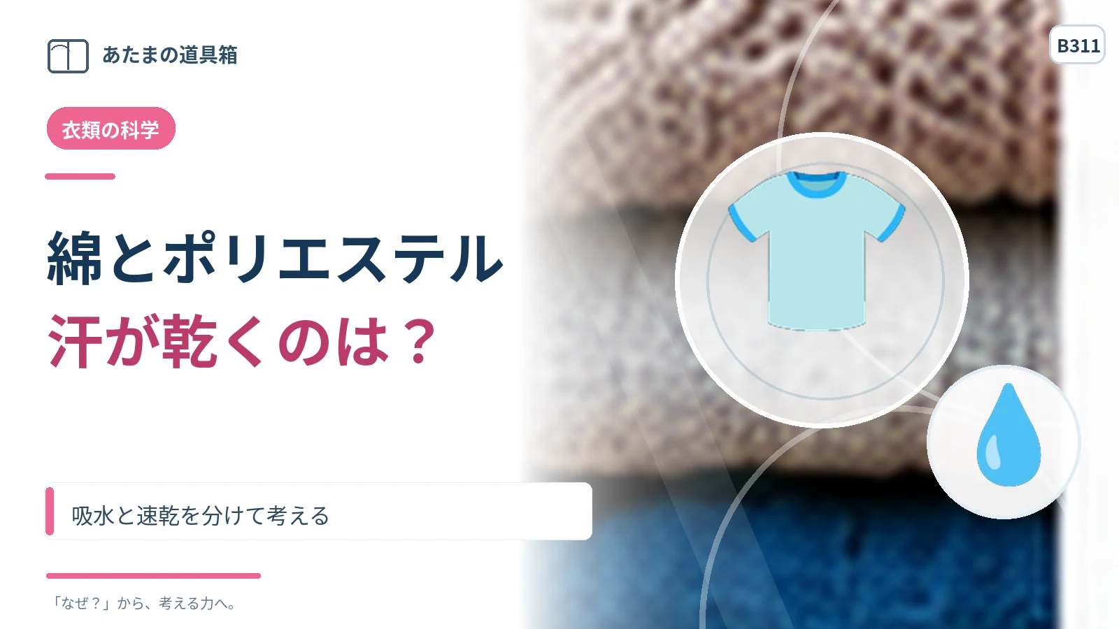 綿とポリエステルはどちらが汗を乾かしやすい？ 吸水と速乾を分けて考える