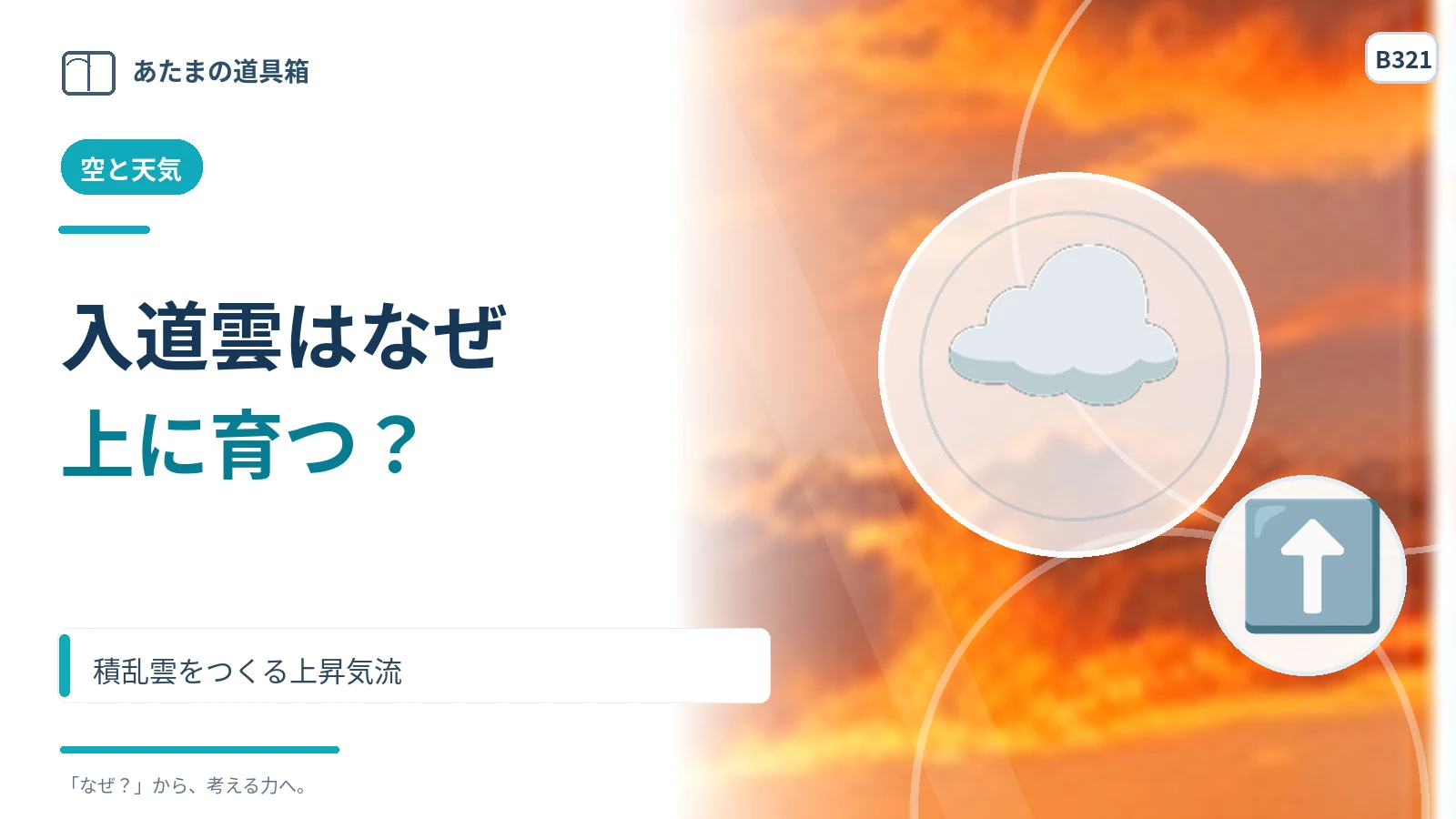 入道雲はなぜ上へ大きく育つ？ 積乱雲をつくる上昇気流