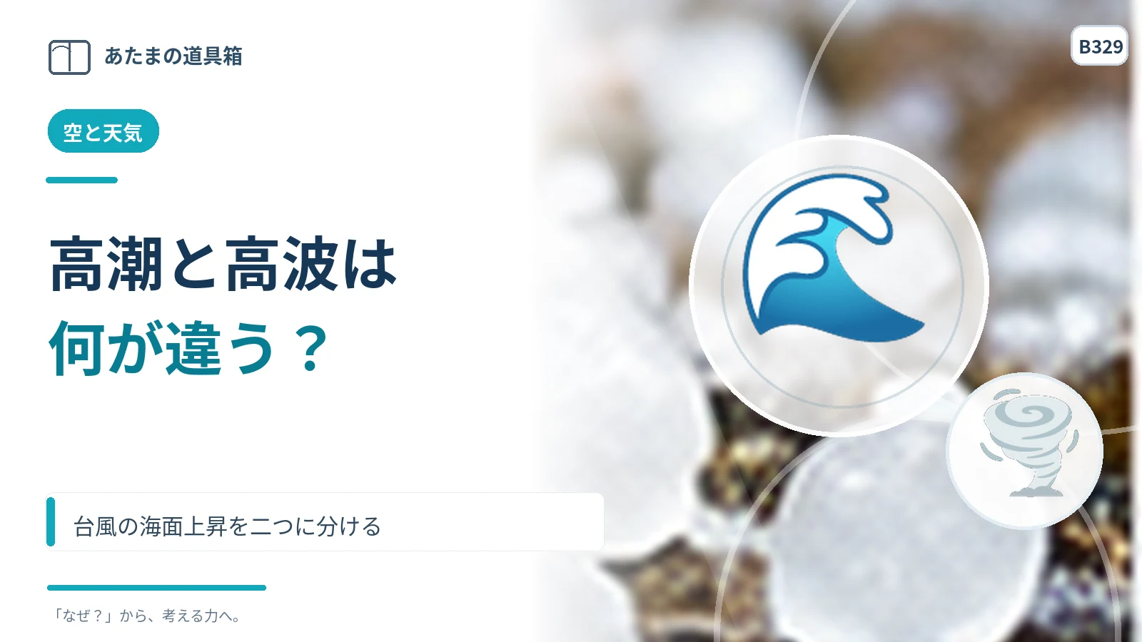 高潮と高波は同じ？ 台風の海面上昇を二つに分ける