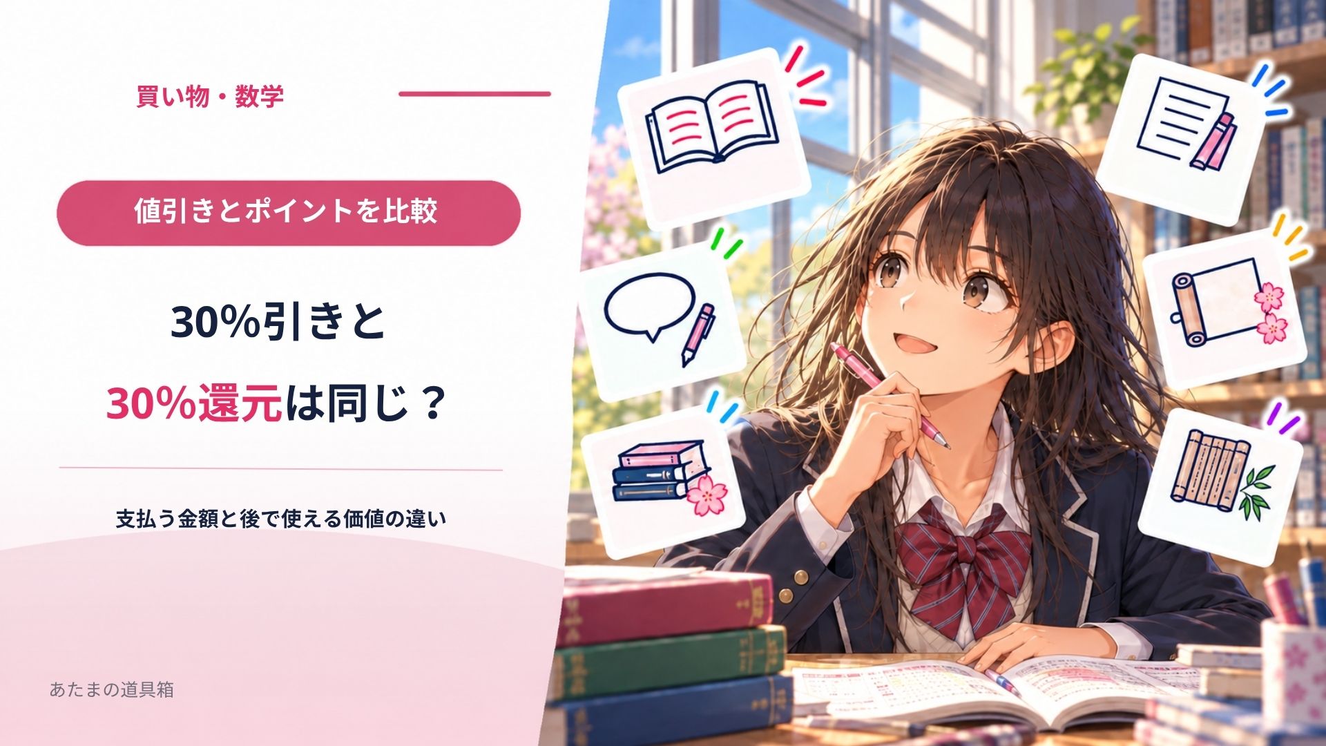 30％引きと30％ポイント還元、どちらがお得？ 同じ数字でも違う買い物の計算
