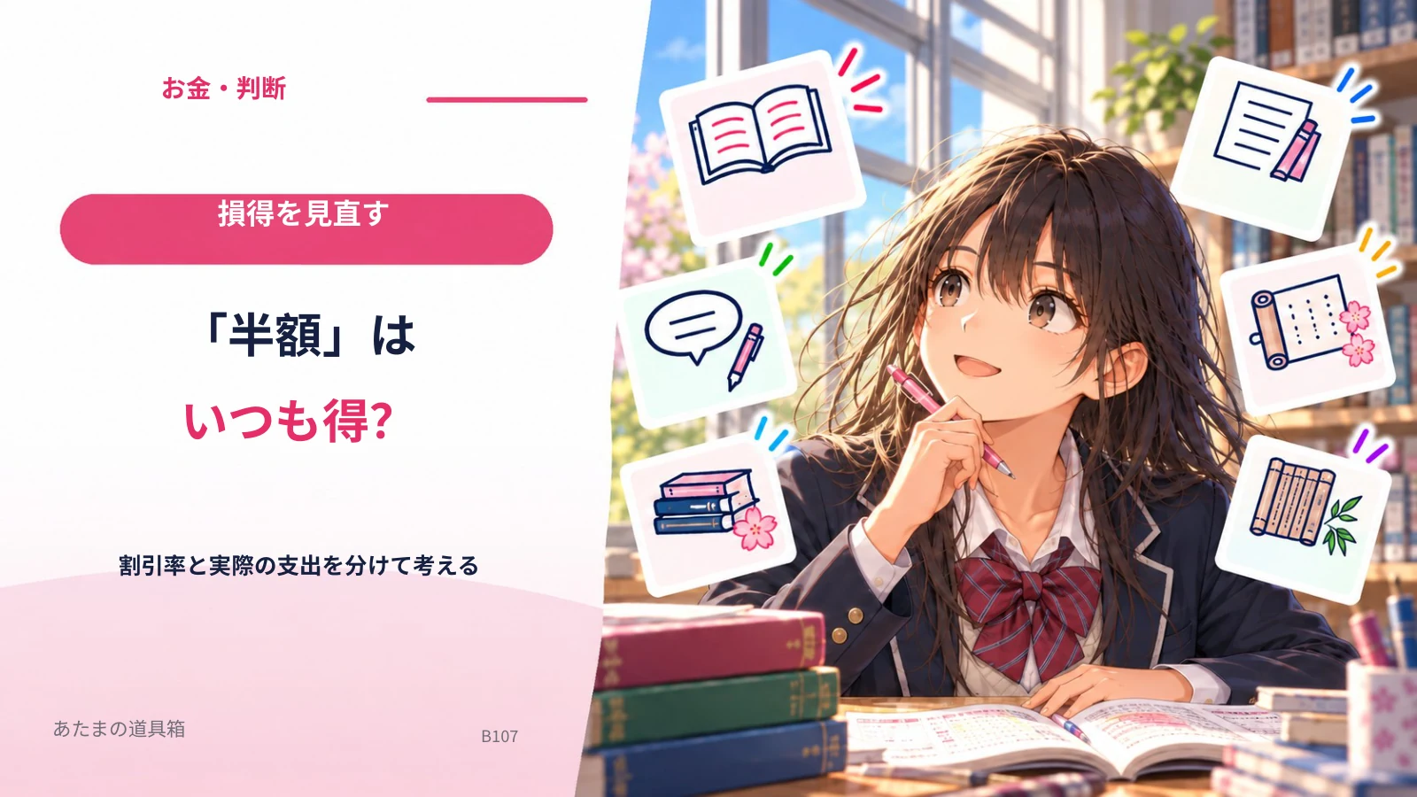 「半額」はいつも得？ 割引率と実際の支出を分けて考える