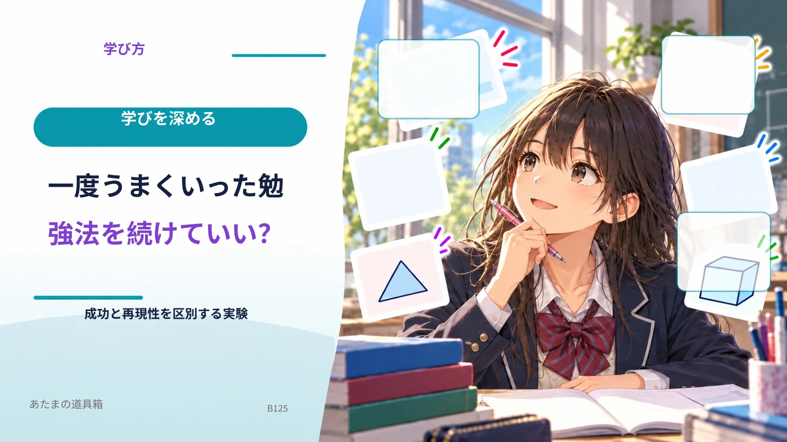 一度うまくいった勉強法を続けていい？ 成功と再現性を区別する実験