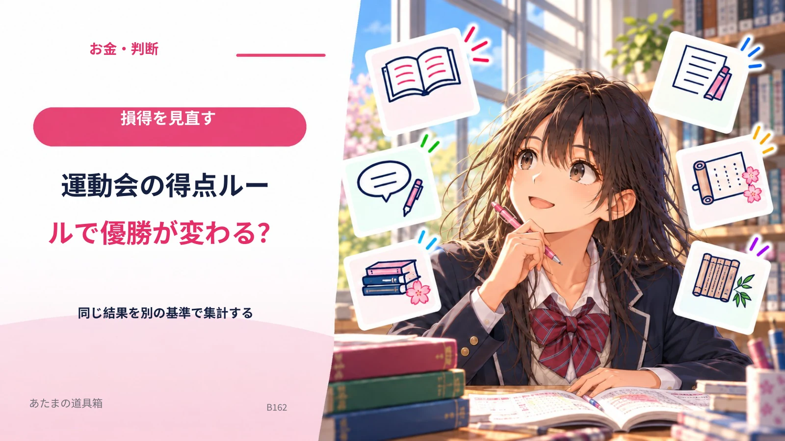 運動会の得点ルールで優勝が変わる? 同じ結果を別の基準で集計する